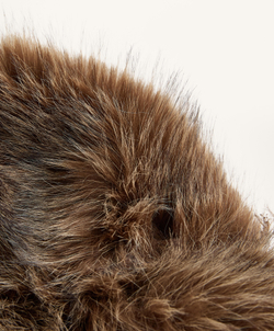 Oysho Шапка-авиатор из искусственного меха, коричневый