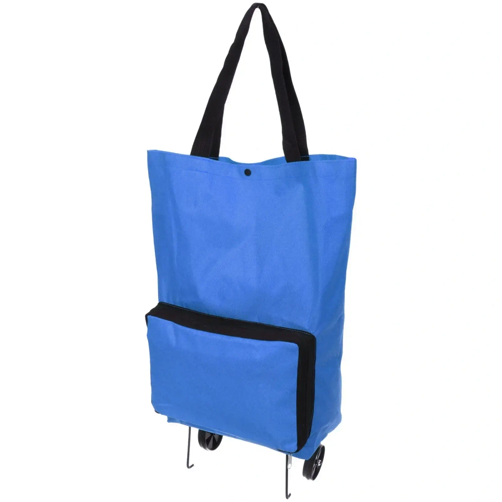 Сумка хозяйственная складная на 2х колёсах синяя SYD-024