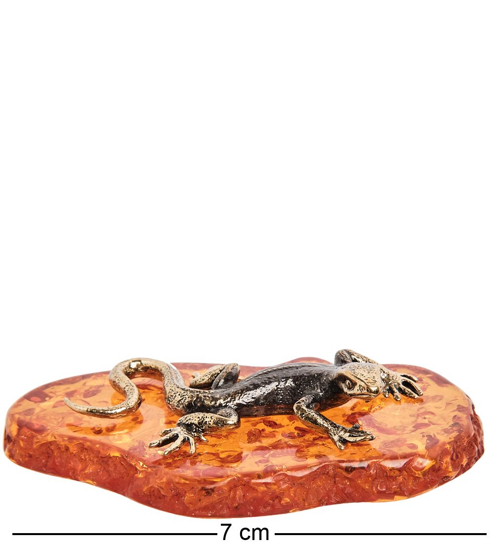 Народные промыслы AM-1369 Фигурка «Саламандра» (латунь, янтарь)