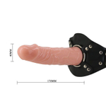 Телесный фаллос с креплением на ногу - 17 см. (Цвет: телесный)