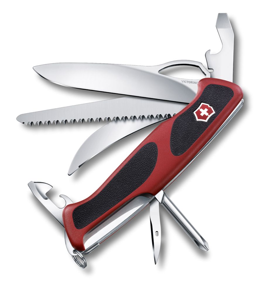 Нож Victorinox RangerGrip 58 Hunter, 130 мм, 13 функций, красный с черным