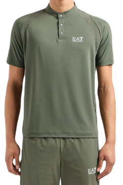 Мужское теннисное поло EA7 Man Jersey - зеленый