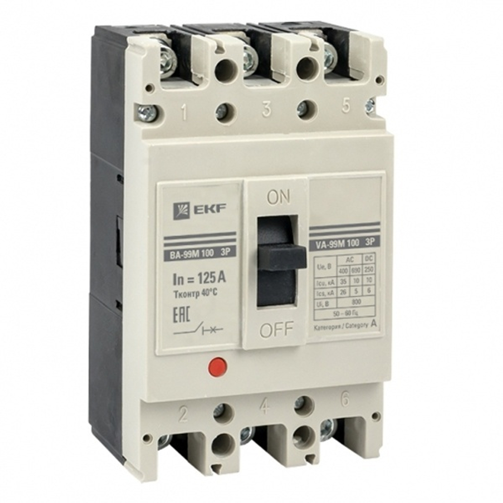 Автоматический выключатель в литом корпусе  EKF mccb99-100-125m-ma