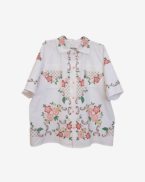 Рубашка Soeurs Усыпанная Цветами/Flowers Basket Short Sleeve Shirt белая