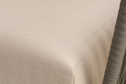 "Форли" кресло плетеное из роупа, каркас алюминий светло-серый (RAL7035) муар, роуп серо-коричневый 23мм, ткань Mossle бежевая