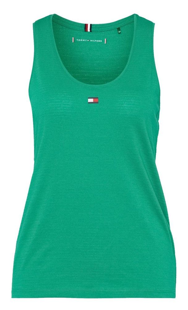 Женский топ теннисный Tommy Hilfiger Essential Flag Slim Tank Top - зеленый
