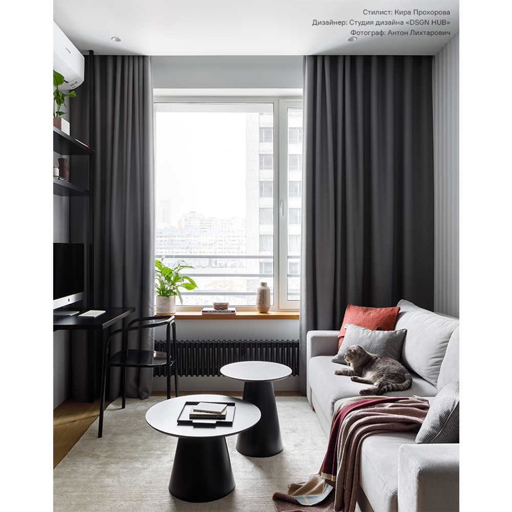 Столик zoe, D60х40 см, черный