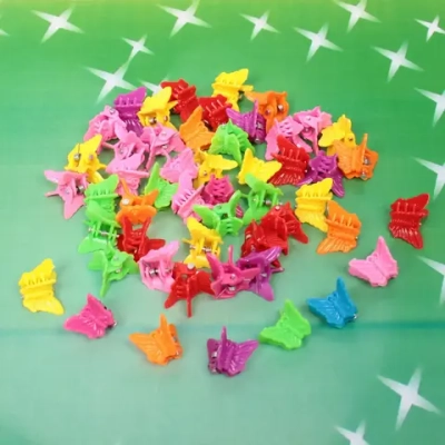 Заколка-краб для волос детские в пакете 50шт «Collection Boom - Бабочки», цвет микс, 1см