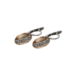 "Карасор" серьги в серебряном покрытии из коллекции "Кристальное озеро" от Jenavi с английским замком