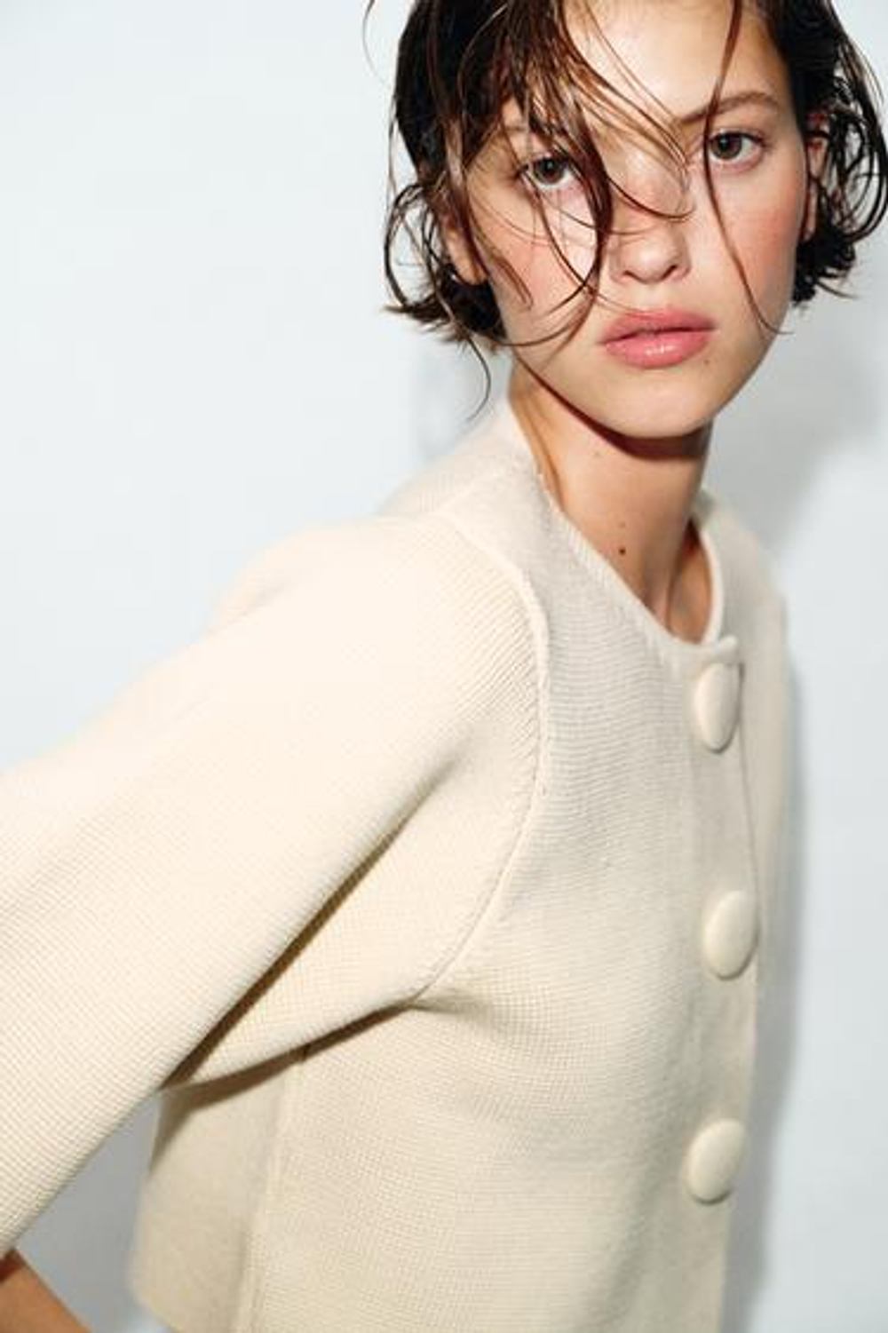 Короткая вязаная кофта - ZARA