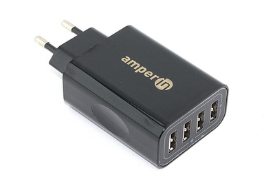 Блок питания (сетевой адаптер) Amperin 4-port USB*5V 2.4A (YDS-TC028-4-0-0) black
