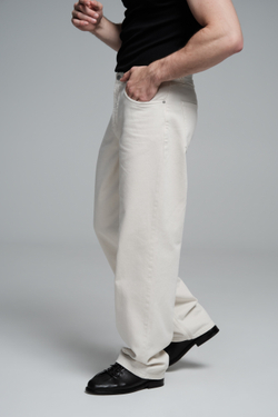 Джинсы широкие | beige