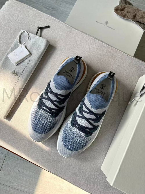 Мужские кроссовки Brunello Cucinelli голубого цвета