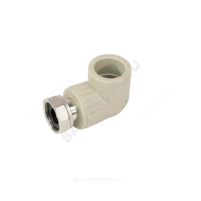 Угольник PP-R комбинированный серый Дн 20х1/2" с накидной гайкой VALFEX 10138020Г