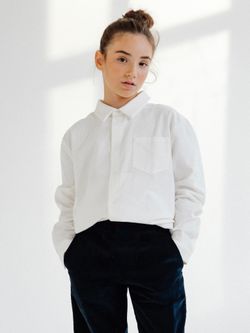 Рубашка из фланели сливочного цвета