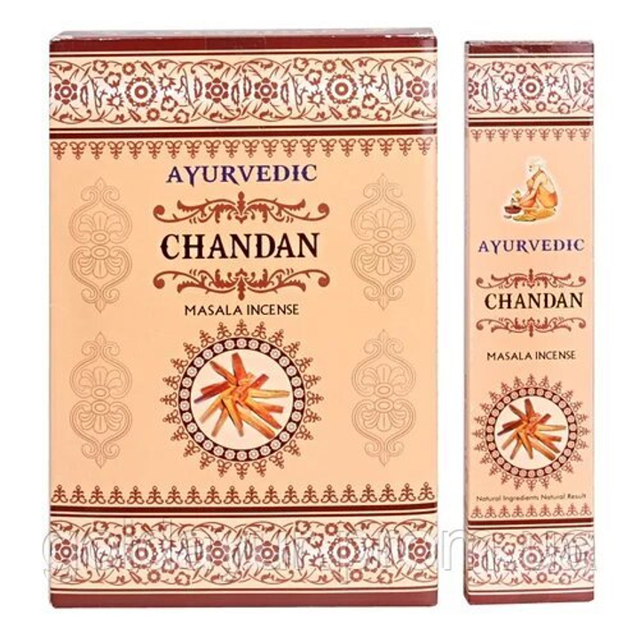 Ayurvedic Chandan Благовоние-масала Сандал, 15 шт