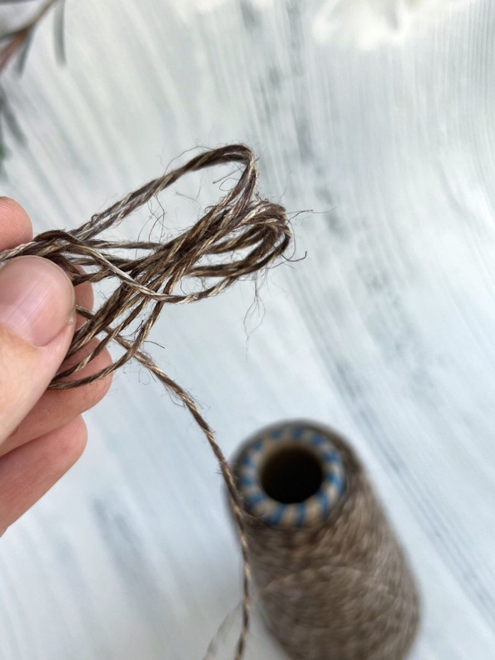 Трикотажная пряжа Льняная вспушенный с мулине