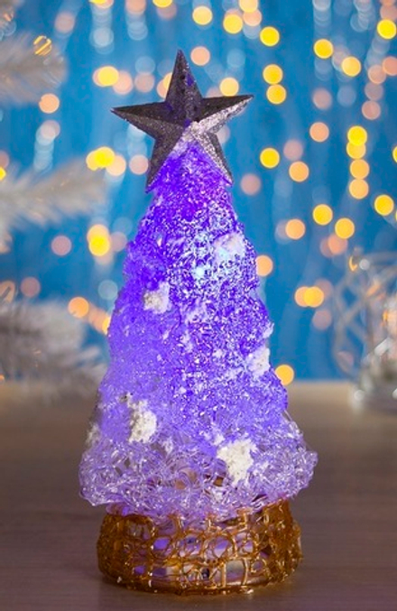 Фигура акрил. "Елка малая" 15х15х33 см,(3хАА не в компл.) USB, 6 LED, МУЛЬТИ