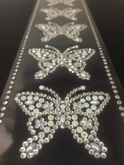 Стразы самоклеющиеся Бабочки Серые с перламутром d=3,5 мм 5 шт