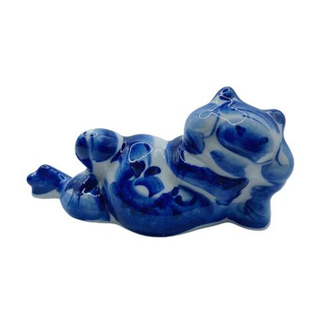 Фигурка Лягушка лежа гжель