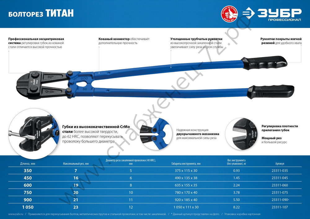 ЗУБР Титан 750 мм, Болторез, Профессионал (23311-075)