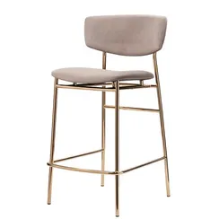 Полубарный стул Cado 67 см, бежевый велюр с золотыми ножками