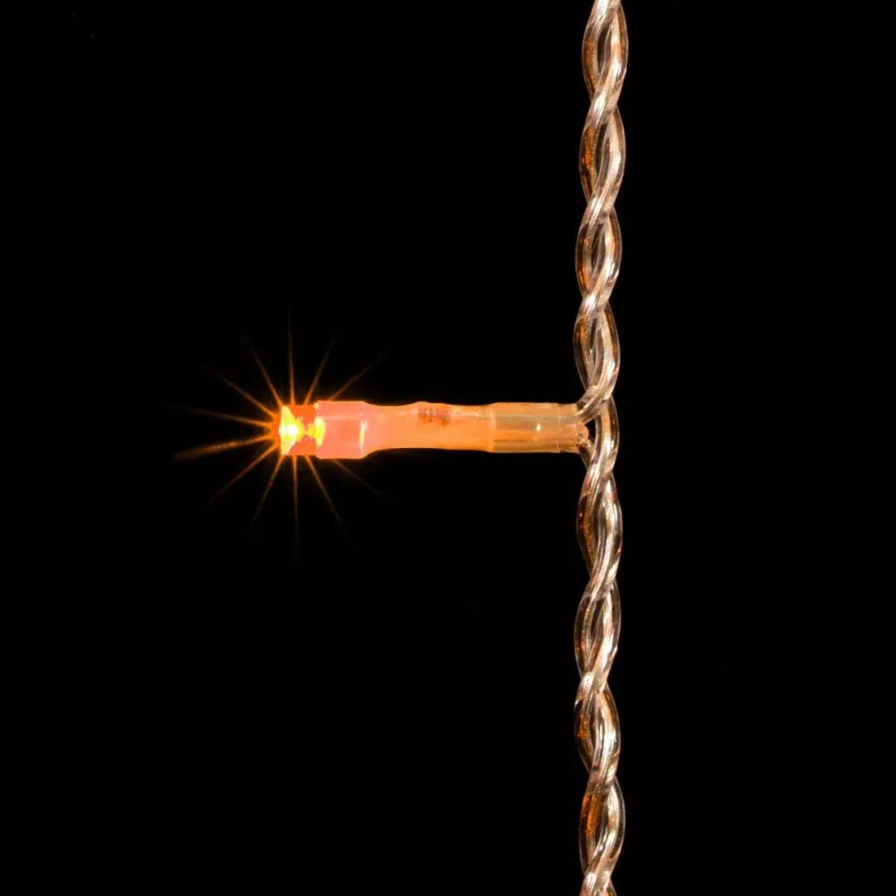 Светодиодный занавес 2*3 м., 600 желтых LED ламп, прозрачный провод ПВХ, LTC (PCL602-10-2Y)