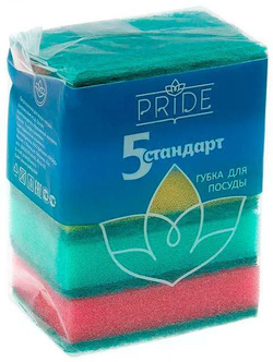 Губка для посуды "СТАНДАРТ" с чист.слоем (5шт/30уп)