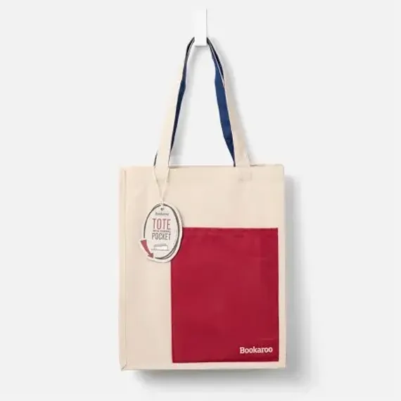 Bookaroo Tote Bag - Dark Red &amp; Navy