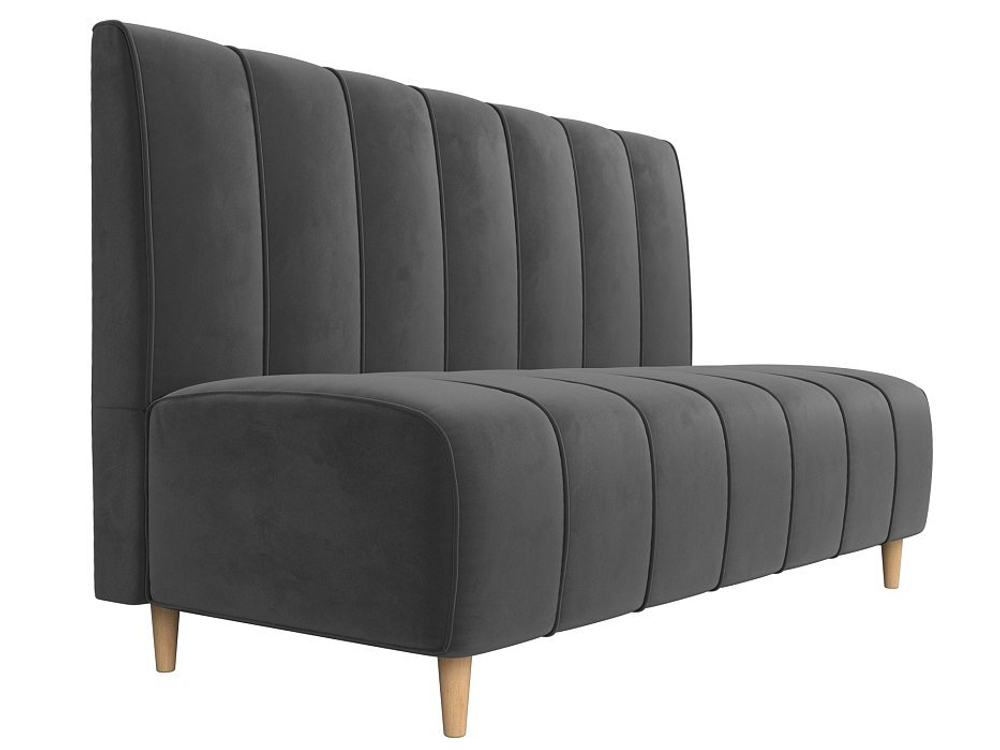 Диван кухонный прямой Ральф, Серый, Велюр, 104137