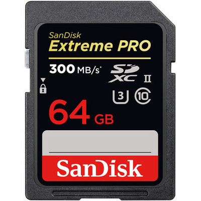 Карта памяти SanDisk Extreme Pro SDXC 64GB UHS-II U3 V90, R/W 300/260 МБ/с