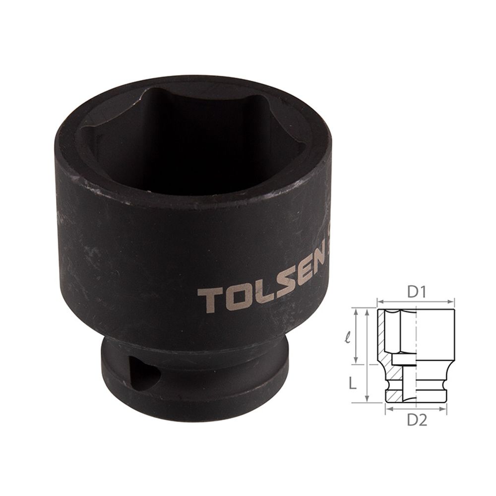 TOLSEN (TT18232) Головка торцевая ударная шестигранная 1/2", 32 мм