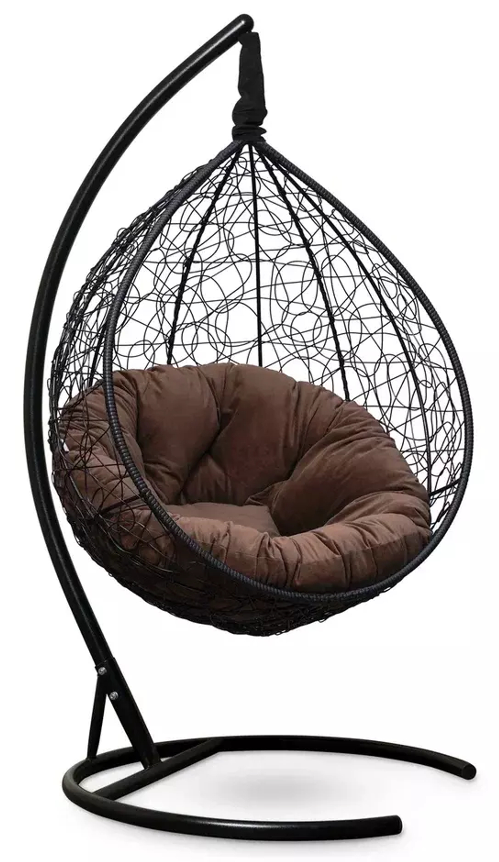 Подвесное кресло SEVILLA VERDE VELOUR черное, шоколад подушка (Laura Outdoor)