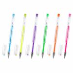 Ручки гелевые НЕОН BRAUBERG "EXTRA", НАБОР 6 ЦВЕТОВ, узел 0,7 мм, линия 0,5 мм, 143911