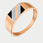 Мужское кольцо с фианитом из розового золота 585 пробы (арт. 4168эс10)