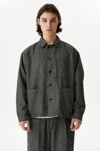 Черный хлопковый костюм в полоску Normie