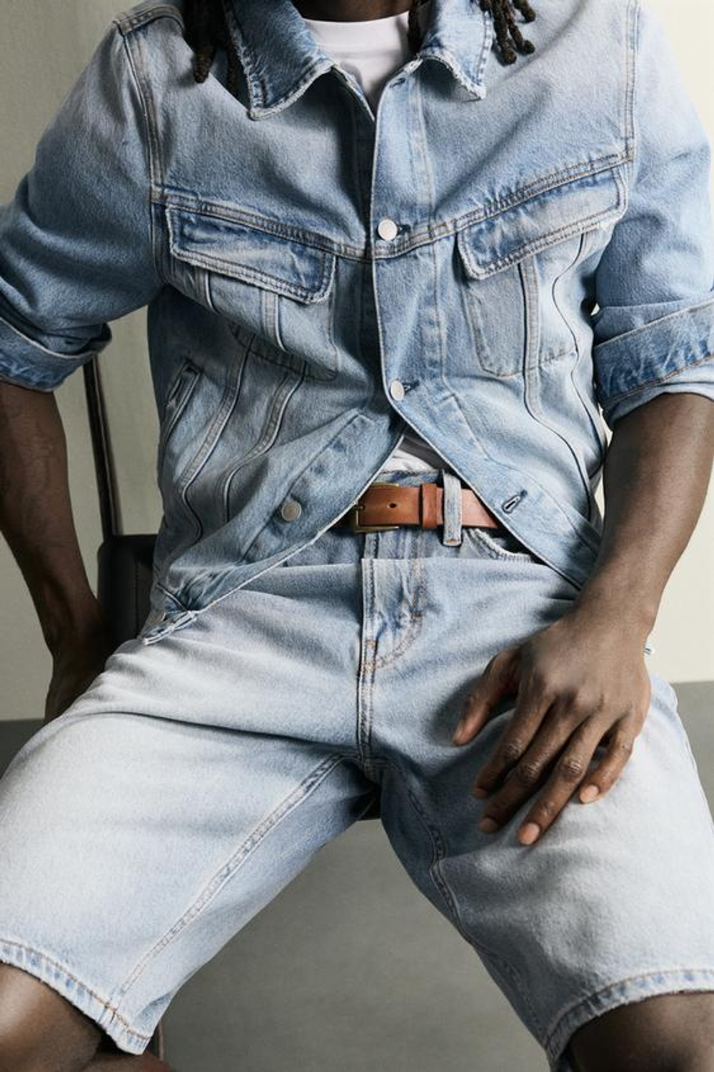 ZARA ДЖИНСОВЫЕ ШОРТЫ LOOSE FIT, ВЫЦВЕТШИЙ СИНИЙ