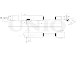 Амортизатор газовый передней подвески правый UNIO SAB-10388
