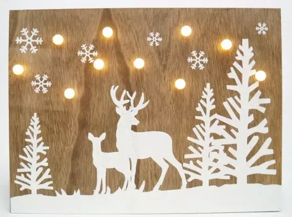 Рождественская декорация Олени в лесу, размер 30*40 см., Svetlitsa (17-222)