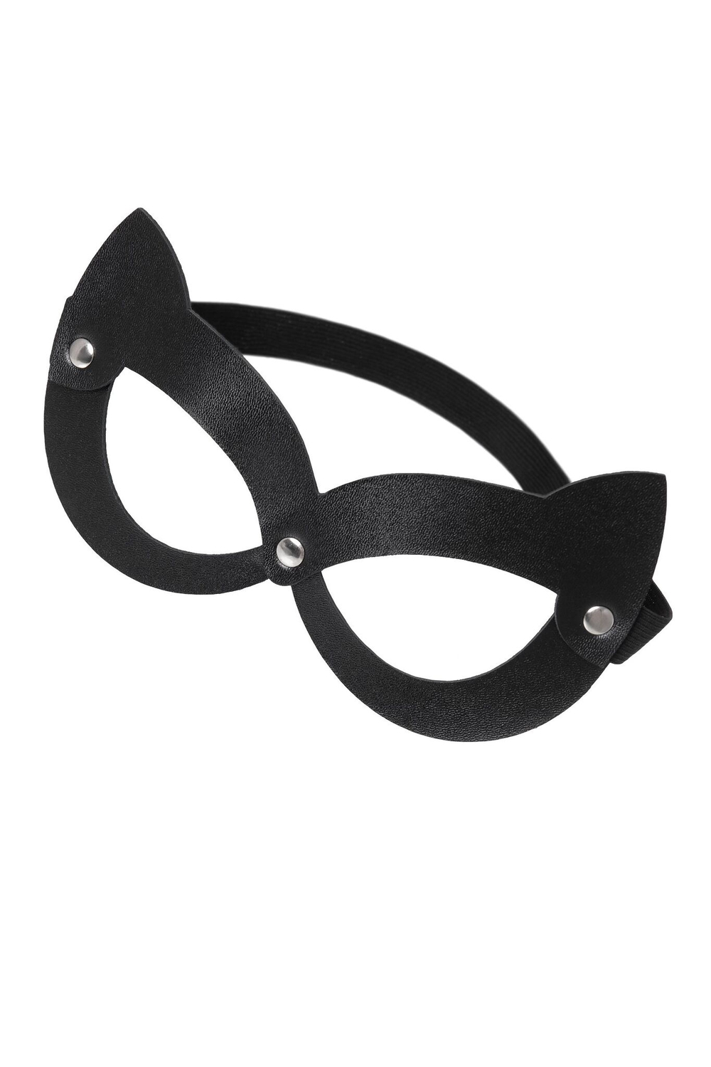 Черная открытая маска с ушками кошки (Цвет: черный)