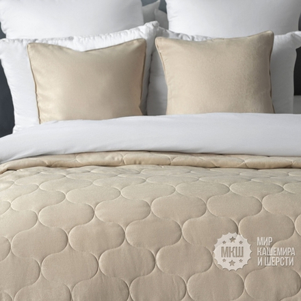 Покрывало для спальни велюровое ДОВВЕР (арт. BL02-288-02) - 230х250 см. - бежевое