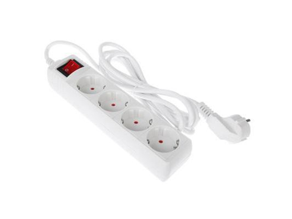 Удлинитель 4 гнезда с зазем.,выкл.,евро,с защ. шторками 3м FORZA (40шт/кор) 907-029