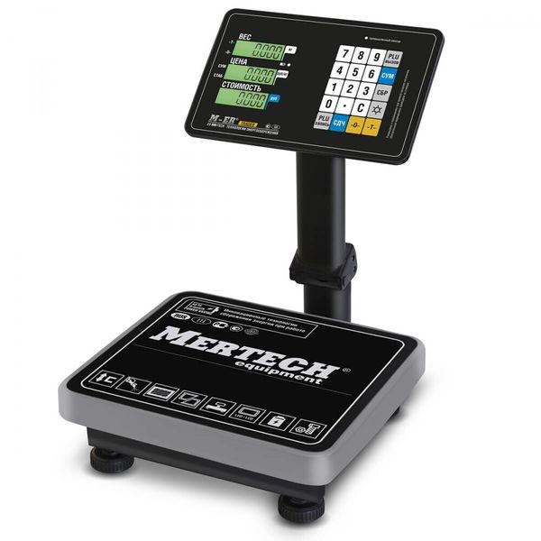 Весы торговые напольные Mertech M-ER 333ACPU-32.10, 32кг, 10гр, 350*300, с поверкой, складная стойка