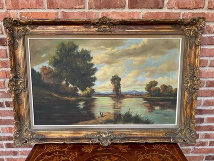 Винтажная картина «Речной пейзаж»