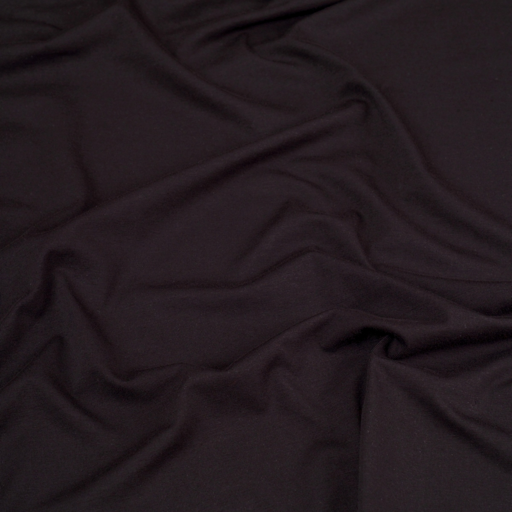 Кулирная гладь, 92% хлопок, 8% ПУ(эластан), 185 гр/м2, чёрный (0286)