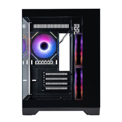 Корпус для компьютера 1STPLAYER MEGAVIEW MV5-TP ARGB Black / mATX / 3x120mm ARGB fans / MV5-TP-BK-2FC7R-1FC7