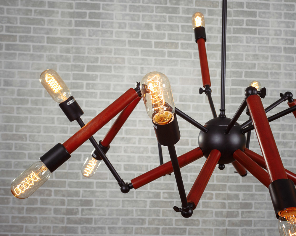 люстра Double Octopus Wood