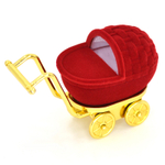 Бархатистый футляр коляска для серёжек