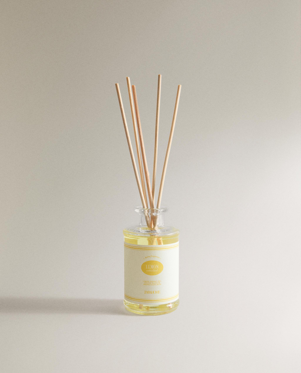 Zara Home Аромадиффузор Lemon Candied 190 мл, тростниковые палочки микадо, аромат свежий цитрусовый, Горчичный