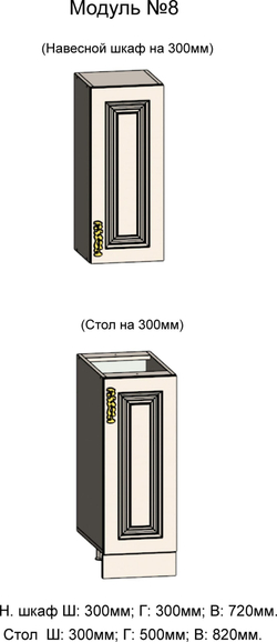 Шкаф-сушка (стекло) и Стол-мойка на 800
